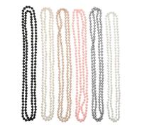 Healvian 6piezas Collar para Fiesta de Perlas Simuladas Accesorios de Joyería Vintage para Suéter Tira de Perlas de Imitación para Boda