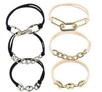Healvian 6piezas Diadema De Cadena De Metal Cintas Elásticas Pelo Accesorios Cabello Para Niñas y Mujeres De Diario y Fiestas