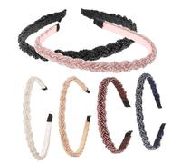 Healvian 6piezas Gomas De Pelo Diseño De Cuentas Diadema De Aro Para Mujeres Decoración De Bodas