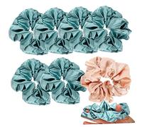 Healvian 7 Piezas corbata de pelo de novia gomas para el pelo gomas para dama de honor tocado de boda para novia lazo de novia enchufes moño Liga para el cabello coleteros de novia Seda