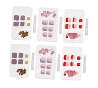 Healvian 72 Piezas Parches Para Uñas Pies Lazo Oscuro Uñas Postizas Para Mujer Para Pies