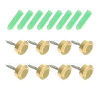 Healvian 8 Juegos Tapas de Tornillos Resistentes Corrosión y Fáciles de Instalar para Espejos de Latón Dorado Ideales para Muebles de Vidrio y Publicidad