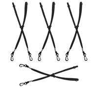 Healvian 8 Piezas Correas Negras Ajustables para Guantes de Esquí y Mitones Gancho Desmontable de Poliéster para Deportes de Invierno y Protección Cómoda