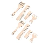 Healvian 8 Piezas Peine de Tapicería de Madera Dura Doble Extremo para Proyectos de Tejido Diseño Manual y Agarre Cómodo para Usuarios Avanzados y Principiantes