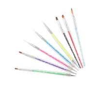 Healvian 8 Piezas Pinceles y Bolígrafos para Manicura para de Difuminado y Pintura Detallada