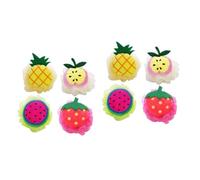 Healvian 8piezas Bola De Colorida Forma De Fruta De Esponjas Exfoliantes Piña Sandía Manzana Fresa Para Relajación y Limpieza Piel