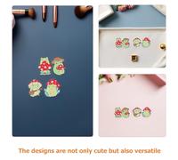Healvian 8piezas Broche Creativo de Esmalte Forma de Rana y Hongo Broches Decorativos de Dibujos Animados para Mochilas Sombreros y Bolsos Accesorios de Ropa Insignias Metálicas