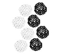 Healvian 8piezas Redes Para Moños Tejidas Invisibles Gemas De Imitación Elásticas Para Recogidos De Malla Para Bailarinas De Ballet Cubre Moños Accesorios Para Danza