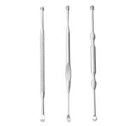 Healvian 9piezas Para Limpiar Cerumen Cucharas De Oído Inoxidable Diseño Doble Cabeza Limpieza y Portátil Plateado