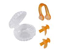 Healvian Accesorios De Natación Clip De Nariz y Tapones De Oído De Silicona Para Entrenamiento Agua Naranja