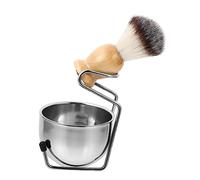 Healvian Afeitado para Hombres con Brocha Bol de Jabón para Espuma y Soporte Inoxidable Kit de Cuidado para Barbas con Brocha y Bol Duradero