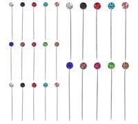 Healvian Alfileres Musulmanes Largos para Hiyab con Circonita Broches de Seguridad de Hierro con Tope Accesorios para Bufandas y Sombreros Pinzas Resistentes para Chal y Manualidades