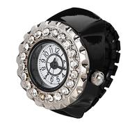 Healvian Anillo De Dedo Decorativo Reloj De Anillo Relojes De Dedo Anillo De Reloj Mirar Oro Cosa Análoga De Moda Boda Relojes De Mujer Hombres Mujeres Reloj De Dedo Vidrio Negro