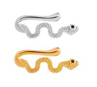 Healvian Anillo Falso Clip para Mujeres Joyería Sin Perforación Diseño Elegante Y Accesorio Y Pendientes Falsos 2 Piezas X 5