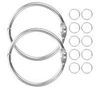 Healvian Anillos de Encuadernación Metálicos 12 Unidades Tamaño 14 Diámetro Interno 75 MM y Grosor 42 MM Anillas Redondas para Carpetas Llaveros Colgantes y Organización de Papeles