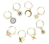 Healvian Anillos De Nariz No Perforados 8 Pcs Aros De Piercing De Tabique De Aleación Joyas para La Nariz