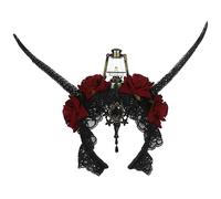 Healvian Antelope Horn Headband for Halloween Cosplay Gothic Hair Accessory for Parties Devil Lamp Design Lightweight and Comfortable