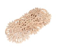 Healvian Apliques Decorativos de Madera Tallada sin Pintar para Muebles 3 Piezas 10x10x0,8 Cm, Calcomanías de Incrustación Vintage para Puertas, Camas y Gabinetes, Herrajes