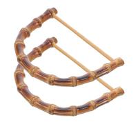 Healvian Asas Tipo D de Bambú para Bolsos DIY 2 Piezas 12 CM Color Café Oscuro Accesorio Manualidades para Bolsos Carteras y Monederos