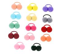 Healvian Bandas Elásticas Cabello Pompones 14 Piezas Coloridas Tamaño Estándar Elásticas Cómodas para Niñas Uso Diario en Escuela y Fiestas Color Aleatorio