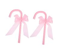 Healvian Bastones de Baile para 2 Piezas Color Rosa Lazo Decorativo Accesorios para Cosplay Disfraces Infantiles y Fiestas Temáticas Bastón de Utilería para Actuaciones y Fotografía