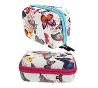 Healvian Bolsa de Almacenamiento para Aceites Esenciales 2 Piezas 12 Compartimentos 15 Ml Tela Oxford Resistente Azul y Rosa Estuche Portátil para Viaje y Uso Personal