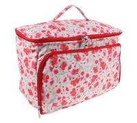 Healvian Bolsa de Almacenamiento para Hilo de Crochet Roja de Gran Capacidad Diseño de Diente de León, Organizador Portátil para Accesorios de Tejido y Proyectos al Aire Libre