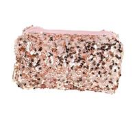 Healvian Bolsa de Cosméticos Lentejuelas Rosa, Organizador de Maquillaje Multifuncional de Gran Capacidad para Viaje, Material Oxford y Terciopelo, Diseño Cuadrado y Portátil
