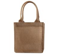 Healvian Bolsa de Yute con Asas, Reutilizable y Ligera para Compras, Viaje o Boda, de Arpillera Natural, Portátil y Ecológica