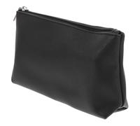 Healvian Bolsa Organizadora De Maquillaje y Monedero Flexible De PU Cremallera, Tamaño Mediano, Color Negro, Portátil para Viaje, Uso Diario y Almacenamiento Práctico De Artículos Pequeños