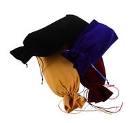 Healvian Bolsas de Terciopelo para Botellas de Vino 4 Piezas, Reutilizables, con Cordón de Cierre Rápido, Colores Negro, Burdeos, Dorado y Azul, para Obsequio y Transporte en