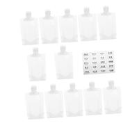 Healvian Bolsas De Viaje Para Loción Líquida 13 Piezas 50ml Reutilizables Para Artículos De Tocador Para Viajes Etiquetas De Clasificación y Tapa Abatible