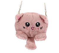Healvian Bolso Bandolera de Peluche para Mujer Pequeño y Portátil con Diseño de Gato Rosa Casual de Invierno Bolso Cruzado y Satchel Resistente y Atractivo para Diario