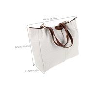 Healvian Bolso de Mano PU Cuero Blanco con Trenzado Bolso Bandolera y Tote de Verano para Mujer Satchel de Diseño y Organización Inteligente Cómodo y para Diario