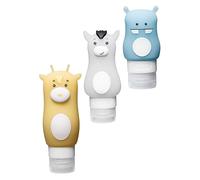 Healvian Botellas de Emulsión 3 Piezas Recipientes de Viaje Anti-Fugas Silicona Portátil para Champú y Loción Diseño de Dibujos Animados para y Outdoor