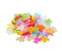 Healvian Botones de Plástico de Oso 2 Agujeros, Parte Trasera Plana, Coloridos, 100 Unidades para Coser, Manualidades, Scrapbooking y Decoración Artesanal