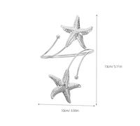 Healvian Brazalete de Metal Ajustable para Mujer 2 Piezas Diseño Espiral Estrellas de Mar Acabado Dorado y Plateado Joyería Náutica para Fiestas de Playa y Vacaciones Tropicales