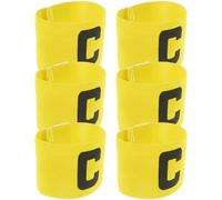 Healvian Brazaletes de Capitán de Fútbol 6 Piezas, Nylon Resistente Antidesgaste, Color Amarillo, Tamaño Pequeño, Banda Práctica para Líderes de Equipo en Fútbol y Deportes