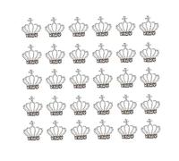 Healvian Brillantina de Uñas Forma de Tiara en Aleación Plata para Decoración Profesional 30 Piezas, Adecuado para Artistas de Nail Art y Escuelas de Manicura