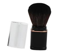 Healvian Brocha de Maquillaje para Rubor y Polvos Retráctil, 1 Unidad Mediana, Fibra Sintética, Color Negro, para Viaje y Uso Profesional, Adecuado para Aplicación de Maquillaje Facial