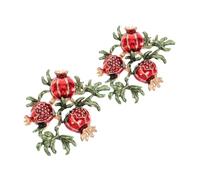 Healvian Broche De Aleación De Diseño De Granada Broche De Esmalte Para Mujeres 2 Piezas Cómodo y Ligero