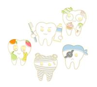 Healvian Broche de Esmalte de Diente y Cepillo de Dientes, Pin Feminista para Mujer, Aleación Esmalte, Conjunto de 5 Piezas para Decoración de Ropa y Accesorios, Uso Diario, Colores Variados