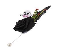 Healvian Broche de Rosa Negra de Halloween Broche de Falsa de Ramillete de Halloween para Ropa Prendedor de Solapa