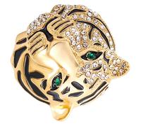 Healvian Broche de Tigre Clásico Gemas de Imitación, Aleación de Zinc, Accesorio Vintage para Mujer en Fiestas y Eventos, Diseño Elegante Brillo,