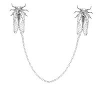 Healvian Broche para Camisa Zhiliao de Cigarra Accesorios para Trajes Alfileres para Cuello Suéteres Chal Cadena Broche de Solapa Bonito y Mujer