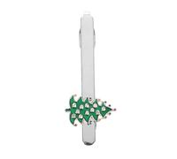 Healvian Broche para Corbata de Hombre Aleación Diseño de Árbol Navideño y Cristal de Hielo Sujetacorbatás Metálico para Traje Formal Accesorio Navideño para Fiestas y Eventos