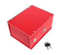Healvian Buzón de Sugerencias Multifuncional Rojo de Pvc Opaco 15x11x20 Cm con Cerradura, Urna Electoral y Caja para Recaudación de Fondos, Montaje Pared o Independiente para Oficina