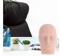 Healvian Cabeza de Maniquí de Pestañas de Silicona Suave para Práctica de Maquillaje y Extensión de Pestañas Modelo Realista de Entrenamiento para Cosmetología y Formación Profesional