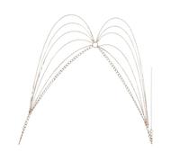 Healvian Cadena de cintura múltiple de moda cuerpo de cadena de múltiples capas para mujeres Metal Dorado