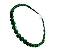 Healvian Cadena de Collar de Malaquita Redonda Colgante para Mujer, Accesorio de Piedras Naturales Hecho a Mano, para Uso Diario y Ocasiones